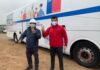 Vacunatorio móvil recorre la región reforzando inmunización Covid-19 a trabajadores
