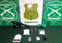 Detienen a sujeto con más de un kilo de cocaína y armas durante fiscalización en San Francisco de Mostazal