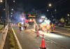 MOP ejecuta trabajos nocturnos de reposición de carpeta asfáltica en Ruta 95 Travesía de Rancagua